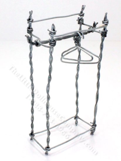 (image for) Miniature Wire Clothes Rack and Hangers for Dollhouses