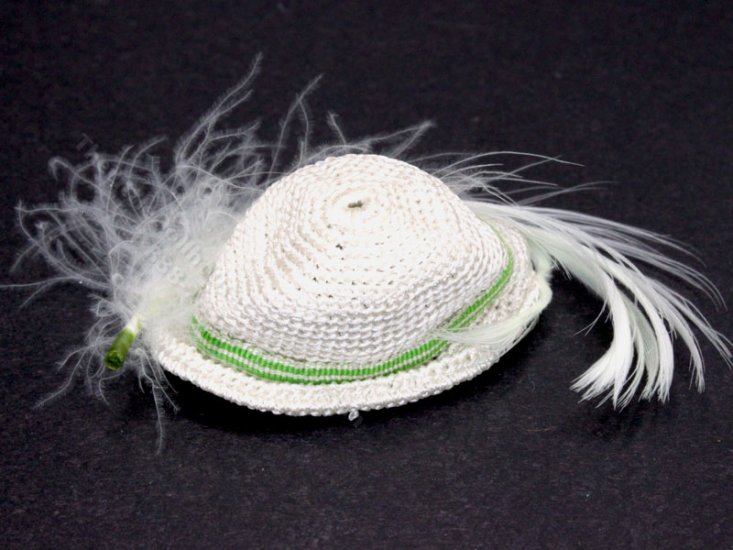 (image for) Miniature Handmade White Feather Sun Hat