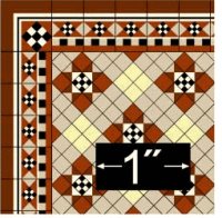 (image for) Dollhouse Scale Model Wallpaper Victorian Tile