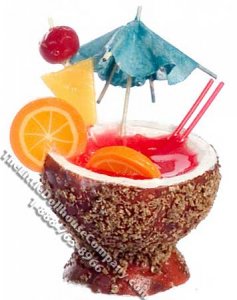 (image for) Dollhouse Scale Model Coconut Fruit Punch Drink