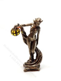 (image for) Miniature Bronze Lady '09 with Amber Light by Jim Pounder