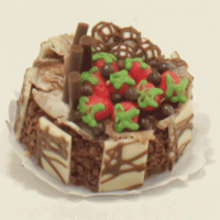 (image for) Cake with Strawberries, Blueberries, and Chocolate Decorations