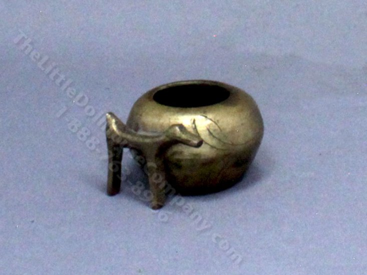 (image for) Vintage Miniature Etched Brass Pot for Dollhouses