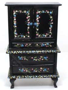 (image for) Black Floral Hutch