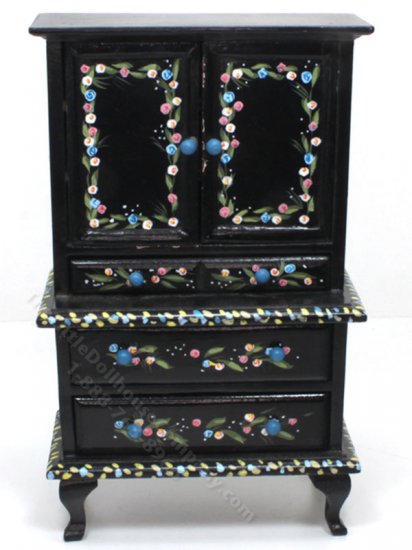 (image for) Black Floral Hutch