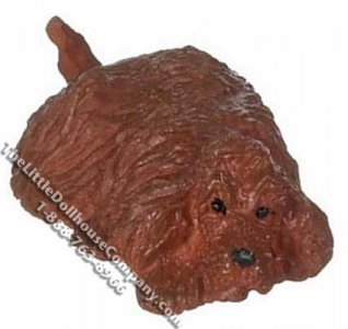 (image for) Dollhouse Scale Model Laying Brown Cocker Spaniel Dog