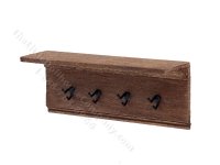 (image for) Miniature Four Double Hook Hat and Coat Rack for Dollhouses
