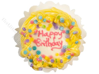 (image for) Miniature Yellow Happy Birthday Cake for Dollhouses