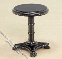 (image for) Miniature Round Black Side Table for Dollhouses