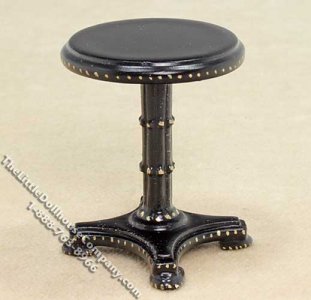 (image for) Miniature Round Black Side Table for Dollhouses