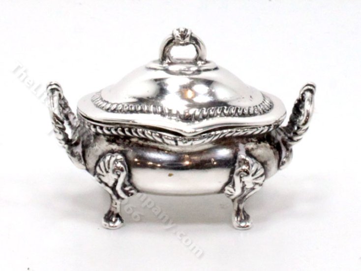 (image for) Miniature Sterling Silver Chafing Dish for Dollhouses