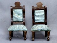 (image for) As-Is Miniature Pair of Dining Chairs for Dollhouses