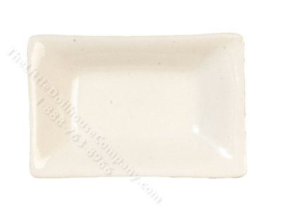 (image for) Miniature Rectangular Ceramic Plate for Dollhouses