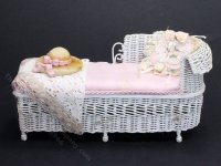 (image for) Miniature Wicker Chaise for Dollhouses
