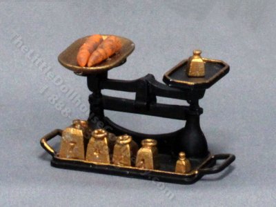 (image for) Miniature Balance Scale with Carrot for Dollhouses