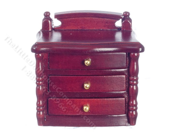 (image for) Miniature Black Nightstand for Dollhouses