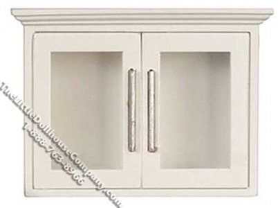 (image for) Miniature White Kitchen Upper Cabinet for Dollhouses