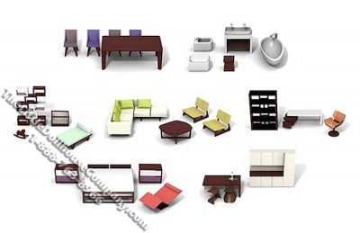 (image for) 3/4 Scale Contemporary Furniture Collection for Dollhouses