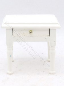 (image for) Miniature White Side Table for Dollhouses