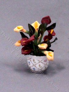 (image for) Big Indoor Plant with Ground Vase - Blue Onion Gold Design