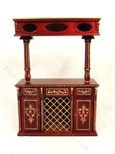 (image for) Miniature Mahogany Bar w/ Gold for Dollhouses