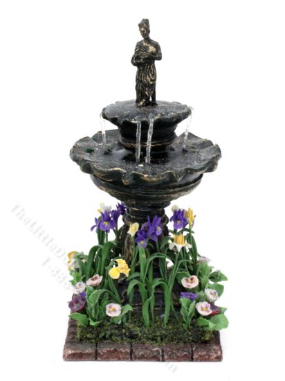 (image for) Miniature Fountain and Flower Bed for Dollhouses