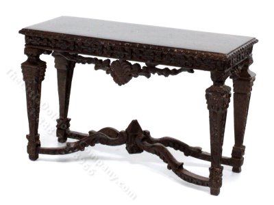 (image for) Miniature Carved Walnut Table