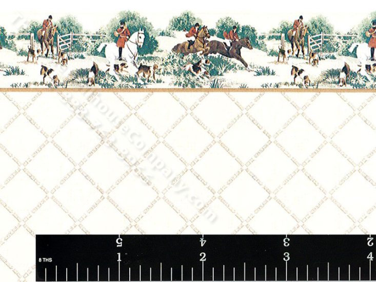 (image for) Dollhouse Scale Model Lattice Wallpaper w Border