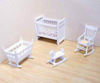 (image for) Dollhouse Miniature Nursery Furniture Set