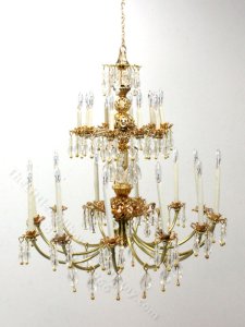 (image for) Dollhouse Miniature Venetian White Crystal Chandelier