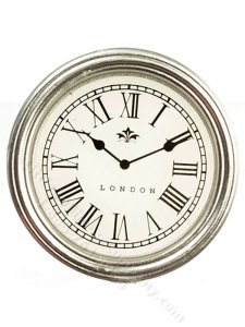 (image for) Miniature Silver Wall Clock for Dollhouses
