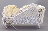 (image for) Miniature White & Yellow Chaise Lounge by Serena Johnson