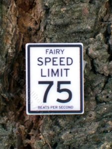 (image for) Miniature "Fairy Speed Limit" Sign for Dollhouses