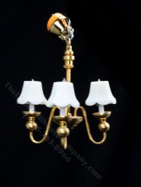 (image for) Miniature Shaded Brass Chandelier