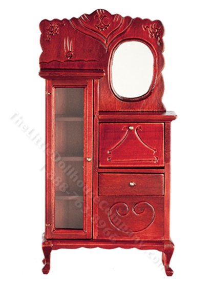 (image for) Miniature Mahogany Side-by-Side for Dollhouses