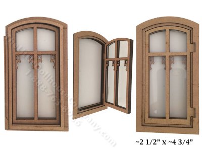 (image for) Dollhouse Miniature Arched Window Kit