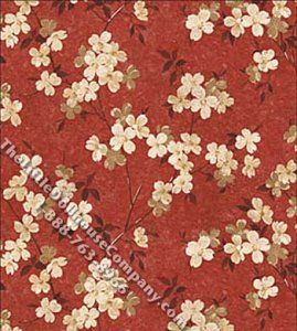 (image for) Japanese Dogwood Pattern Miniature Wallpaper for Dollhouses