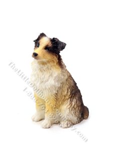 (image for) Miniature Brown Australian Shepherd w/ Docked Tail for Dollhouses