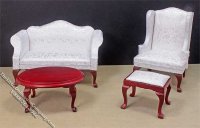 (image for) Miniature 4 Piece Queen Anne Style Living Rm Set for Dollhouses