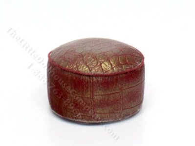 (image for) Miniature Red Leather Foot Stool for Dollhouses