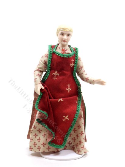 (image for) Miniature Handcrafted Vintage Medieval Woman in Fleur de Lis