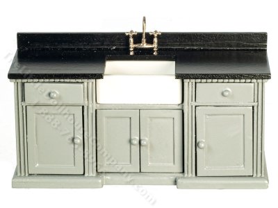 (image for) Miniature Kitchen Counter and Sink Black/Grey