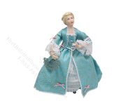 (image for) Miniature Handcrafted 18th Century Woman in Turquoise