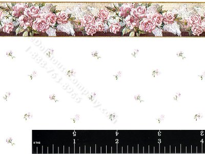 (image for) Rose Pattern Wallpaper for Dollhouses