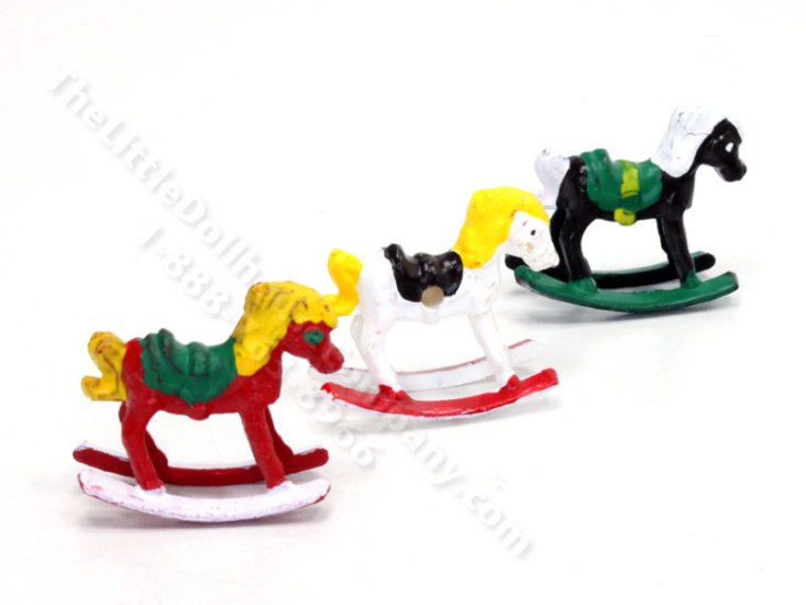 (image for) Miniature Plastic Toy Rocking Horse for Dollhouses (1pc)