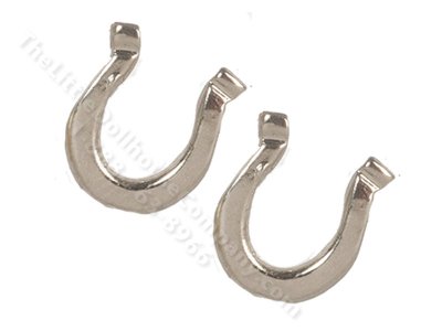 (image for) Miniature Silver Horseshoes for Dollhouses