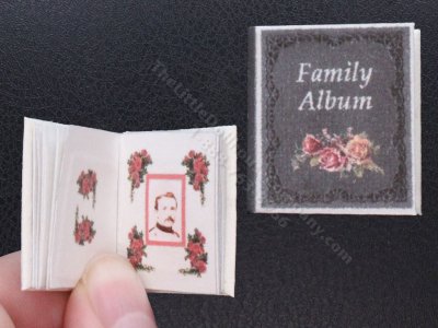 (image for) Miniature Vintage Black Floral Family Album