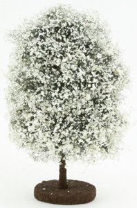 (image for) Miniature 6" White Blossom Bush for Dollhouses