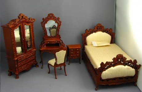 (image for) Dollhouse Miniature Bedroom Set (5 pc)