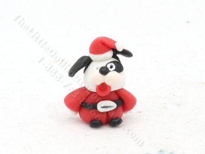 (image for) Miniature Clay Dog Santa Claus